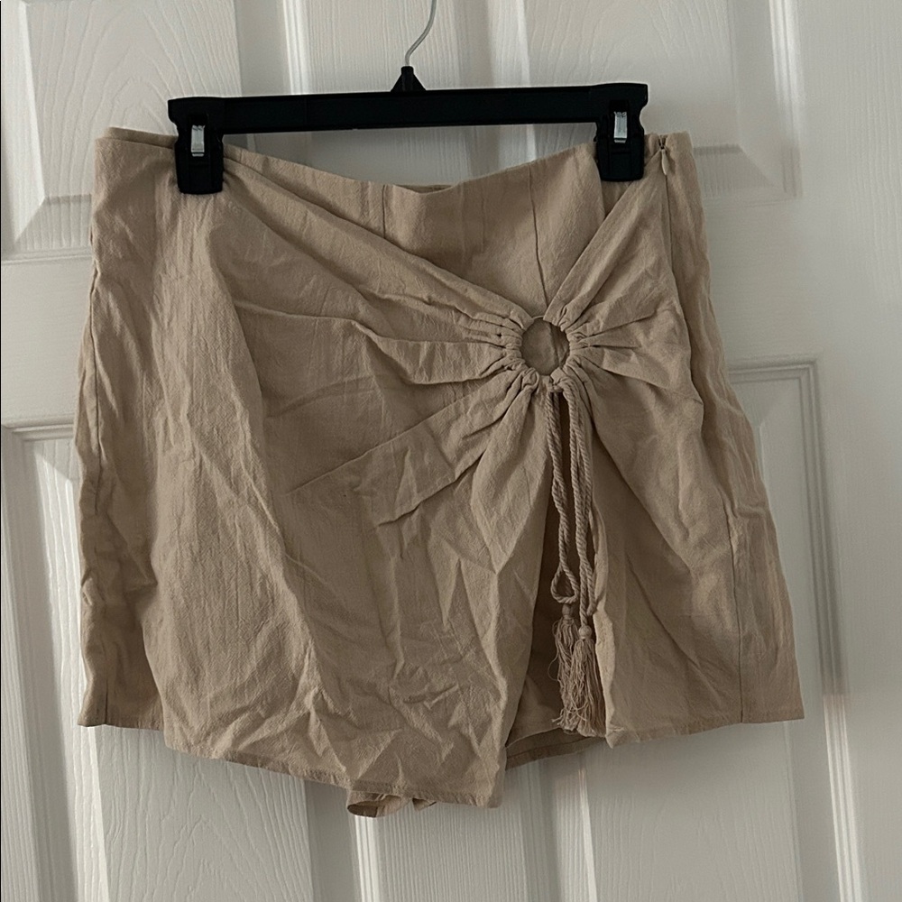 Tan Skirt with Ring Detail